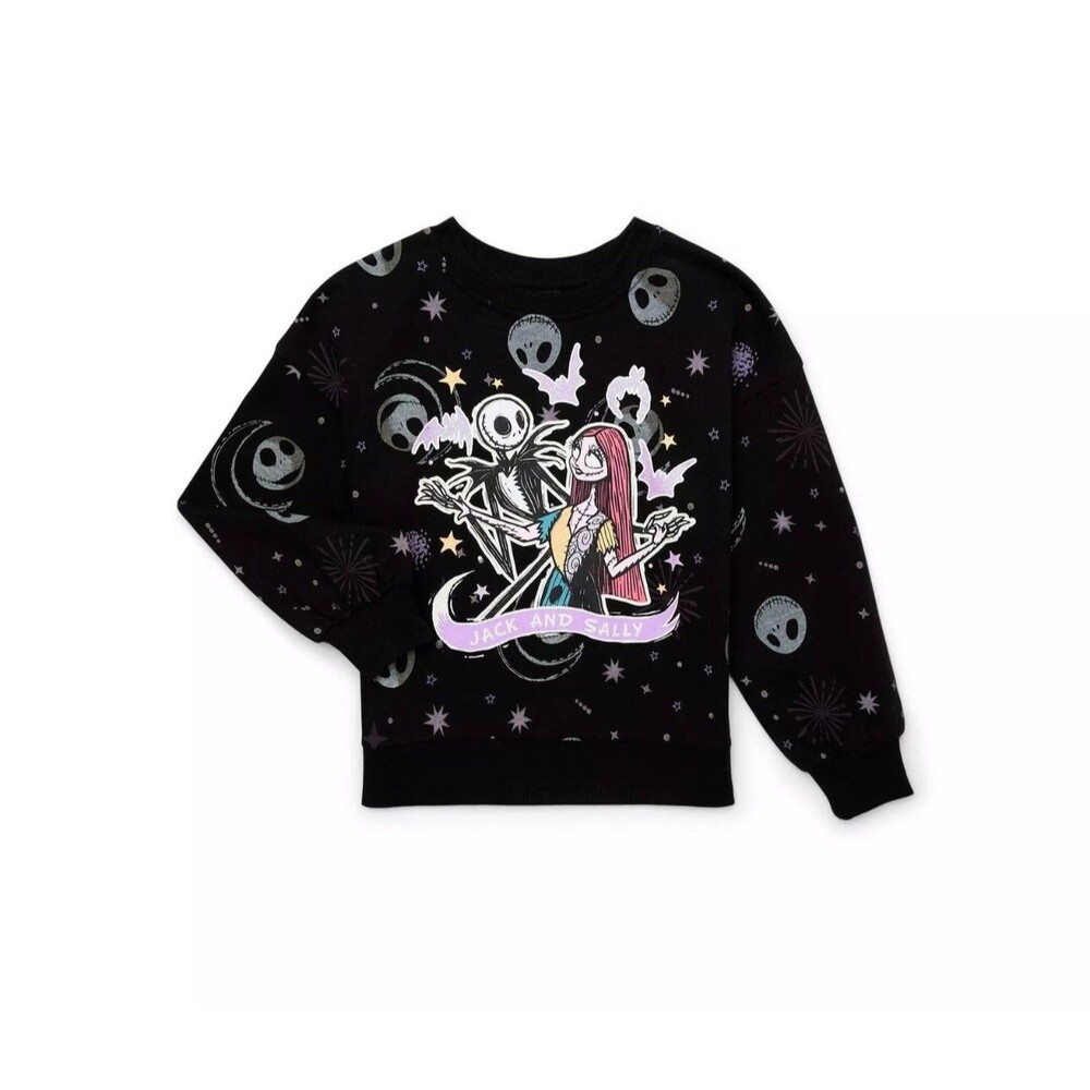 The Nightmare Before Christmas Girls Graphic Fleece Sweatshirt XS (4-5)